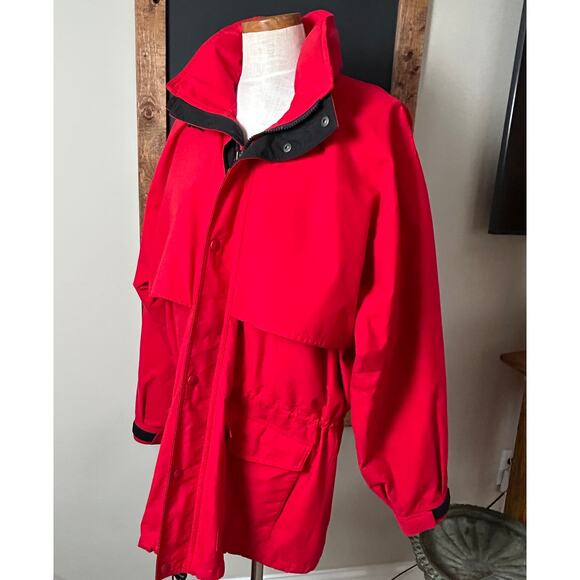 Vintage Eddie Bauer Goretex Jacket XL Red Windbreaker 90s Outdoor Gorpcore Fall - Picture 8 of 16